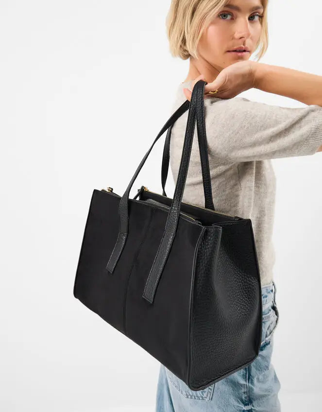 DOUBLE ZIP SHOULDER BAG