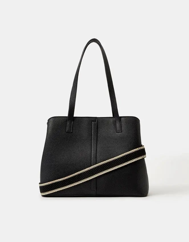 WEBBING STRAP SHOULDE - BLACK