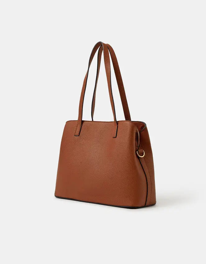 WEBBING STRAP SHOULDE - Tan
