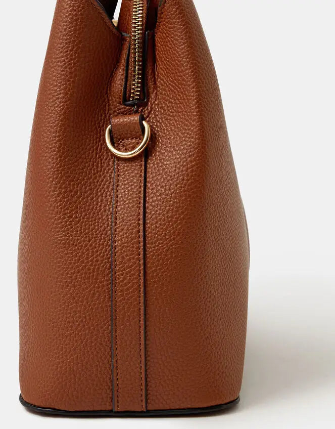 WEBBING STRAP SHOULDE - Tan