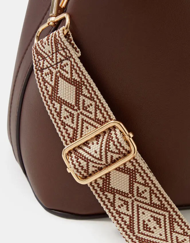 WEBBING STRAP SHOULDE - Chocolate