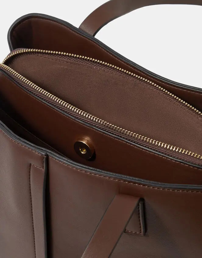 WEBBING STRAP SHOULDE - Chocolate
