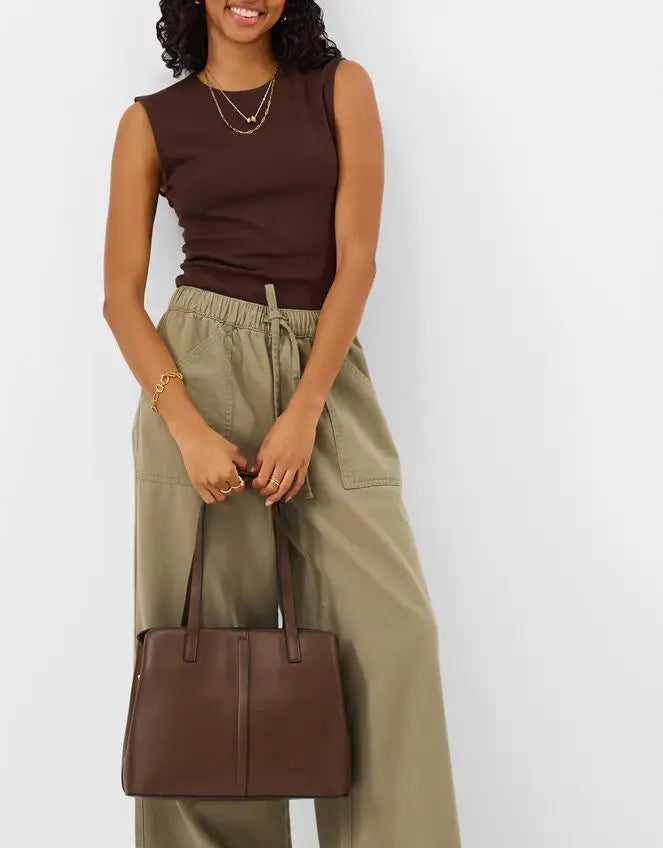WEBBING STRAP SHOULDE - Chocolate