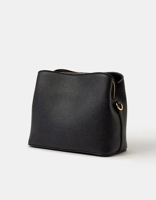 WEBBING STRAP CROSSBODY - BLACK