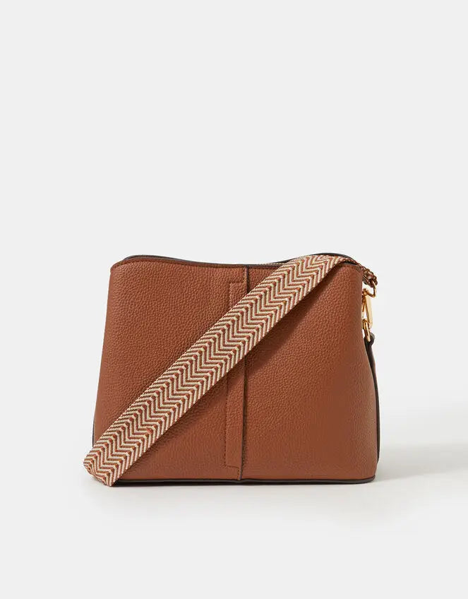 WEBBING STRAP CROSSBODY - Tan