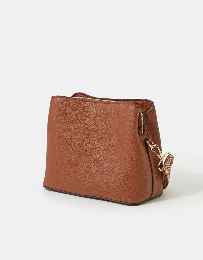 WEBBING STRAP CROSSBODY - Tan