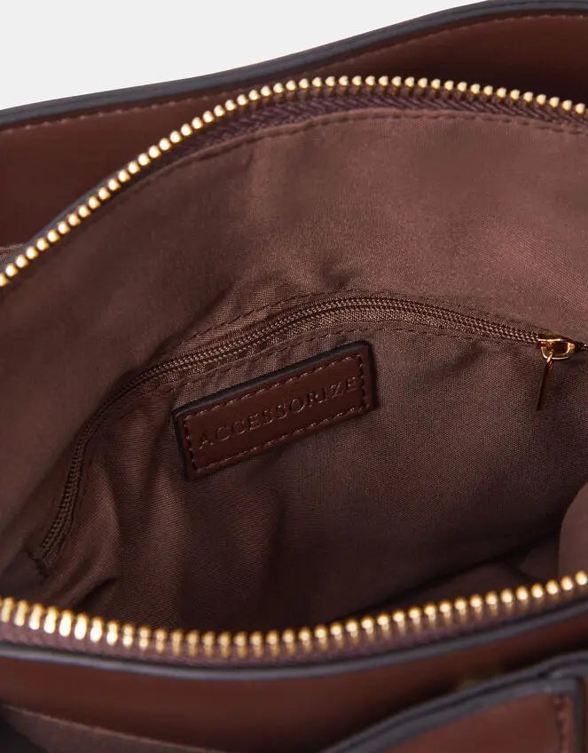 WEBBING STRAP CROSSBODY - CHOCOLATE