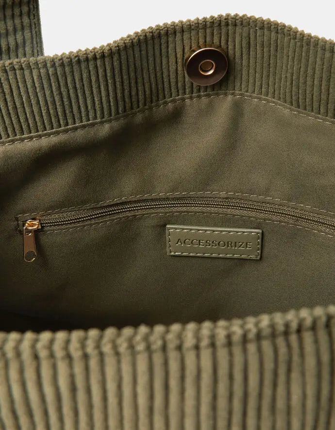 CORD SHOPPER - KHAKI
