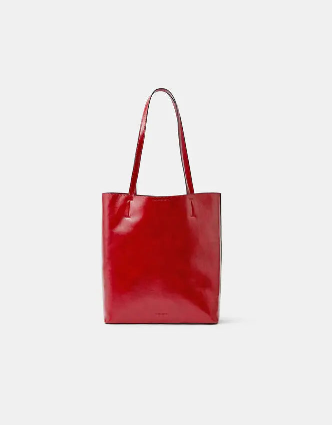 NORTH SOUTH LEO TOTE - Red