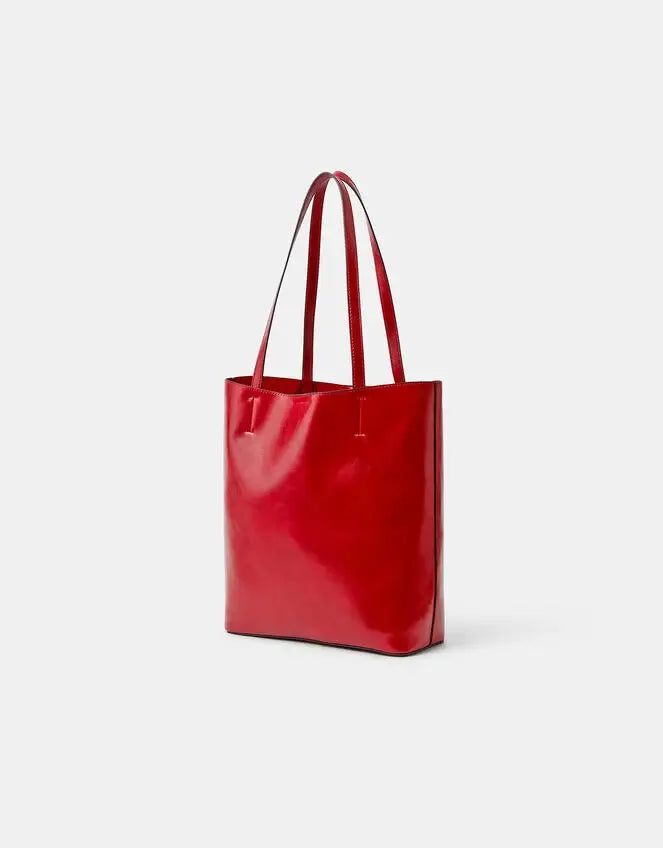 NORTH SOUTH LEO TOTE - Red