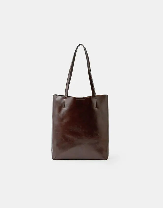 NORTH SOUTH LEO TOTE - CHOCOLATE