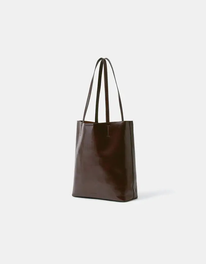 NORTH SOUTH LEO TOTE - CHOCOLATE
