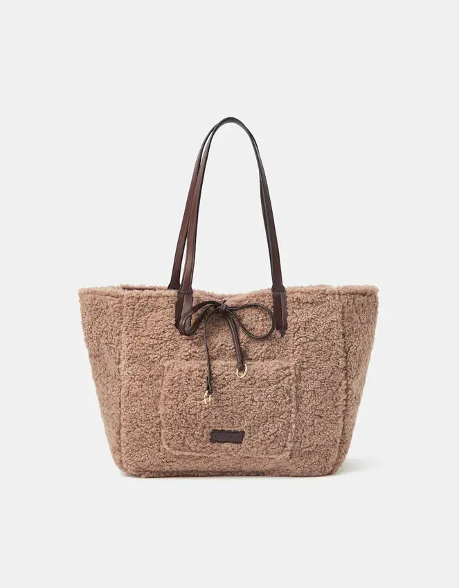 REVERSIBLE SHEARLING SHOULDER BAG
