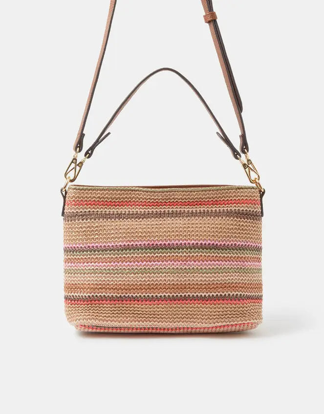 STRIPE RAFFIA CROSSBODY