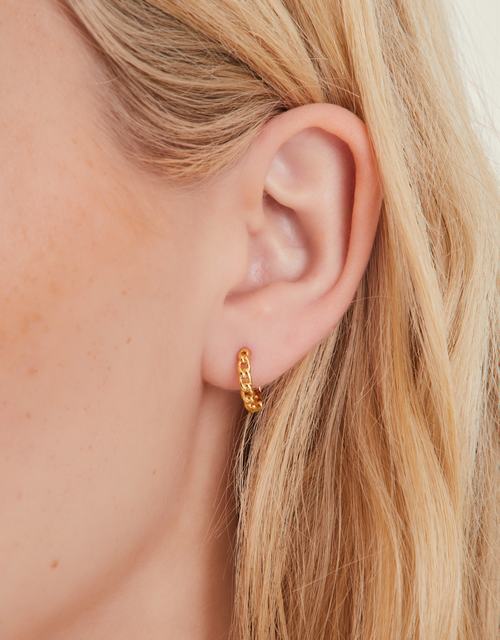 3-Pack 14ct Gold-Plated Twist Clicker Hoop Earrings