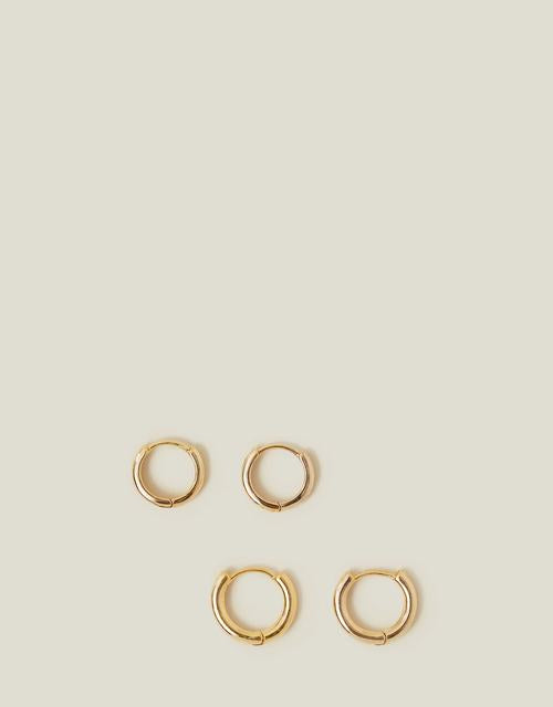2-Pack 14ct Gold-Plated Hoop Earrings