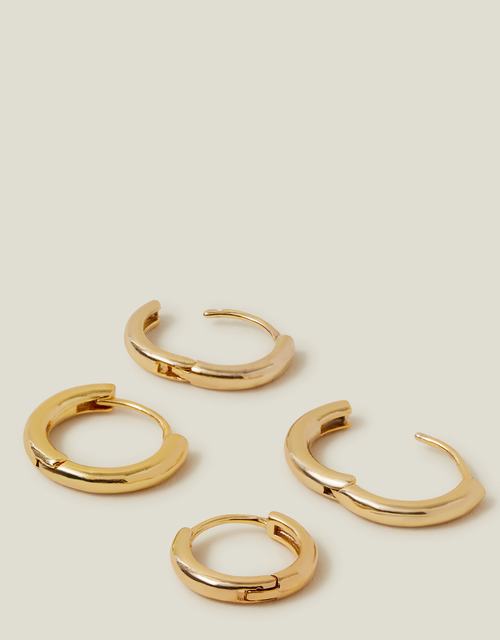 2-Pack 14ct Gold-Plated Hoop Earrings