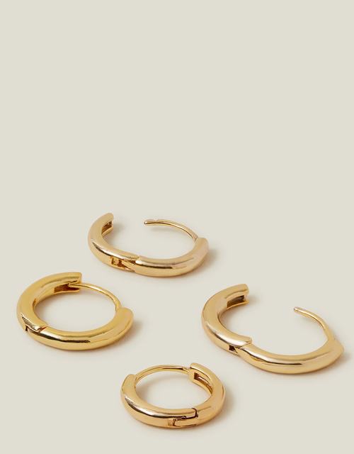 2-Pack 14ct Gold-Plated Hoop Earrings