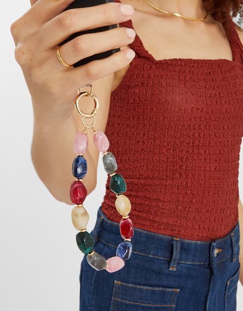 Marble Bead Wrist Phone Strap