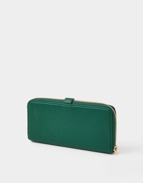 Tab Zip Around Purse Green