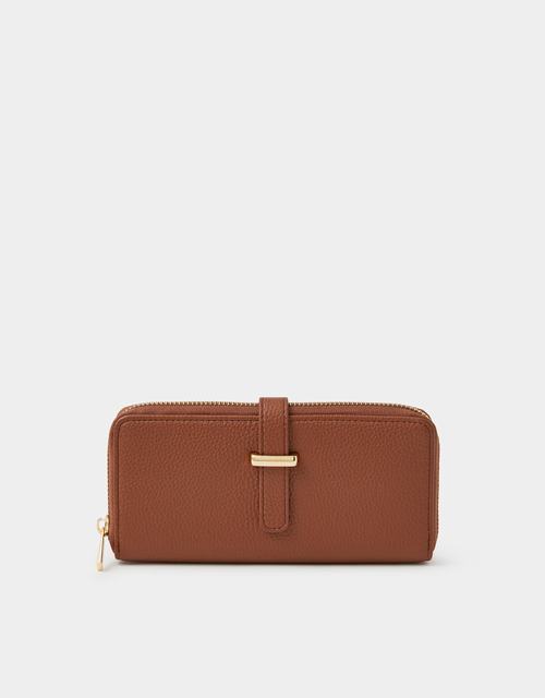 Tab Zip Around Purse Green