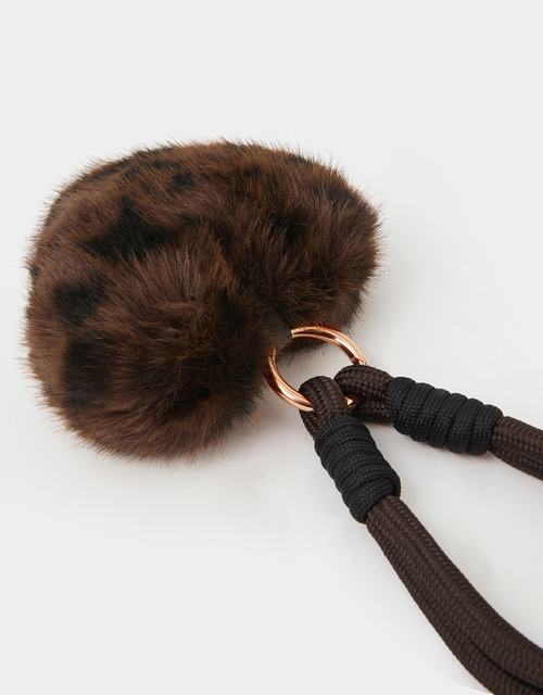 Fluffy Leopard Heart Bag Charm