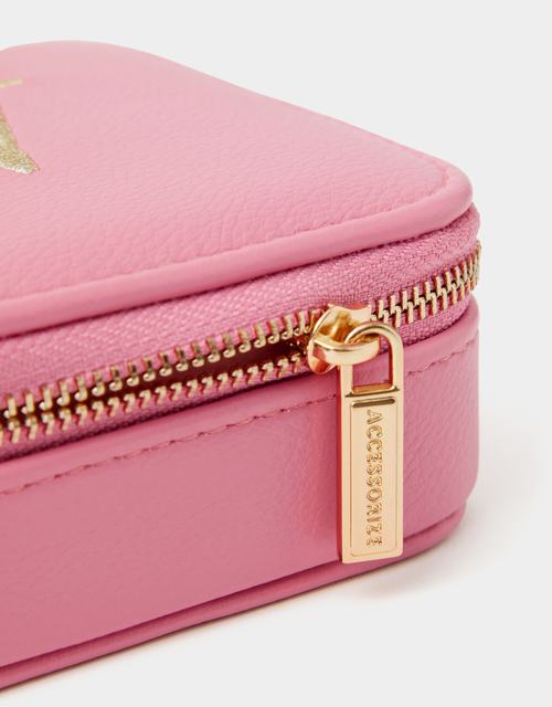 Mini Square Initial Jewellery Box Pink