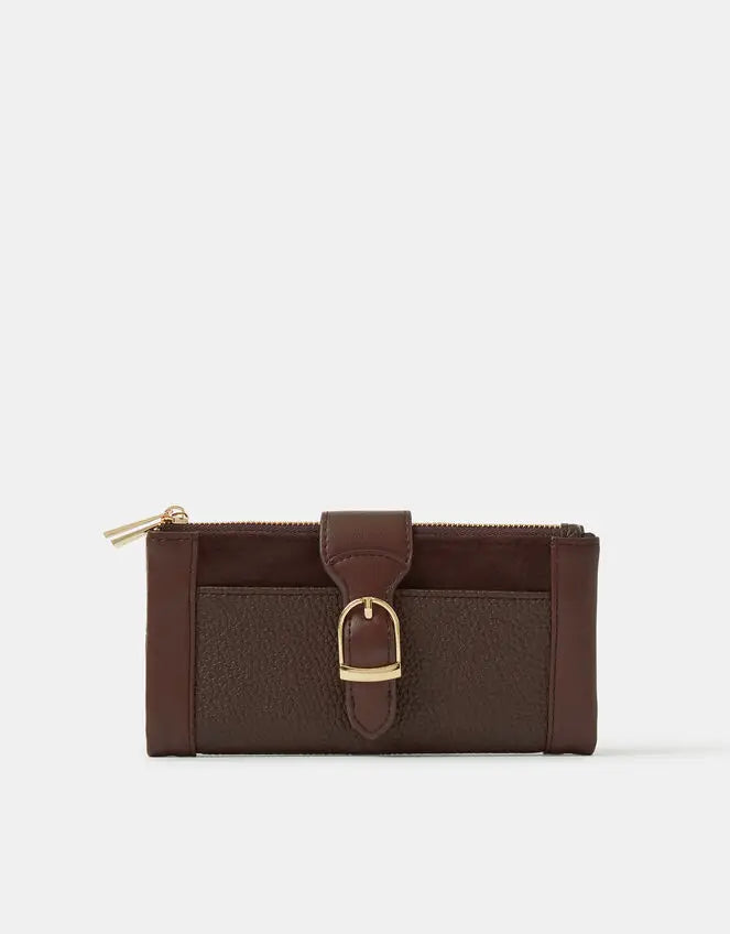 BUCKLE TAB WALLET - CHOCOLATE