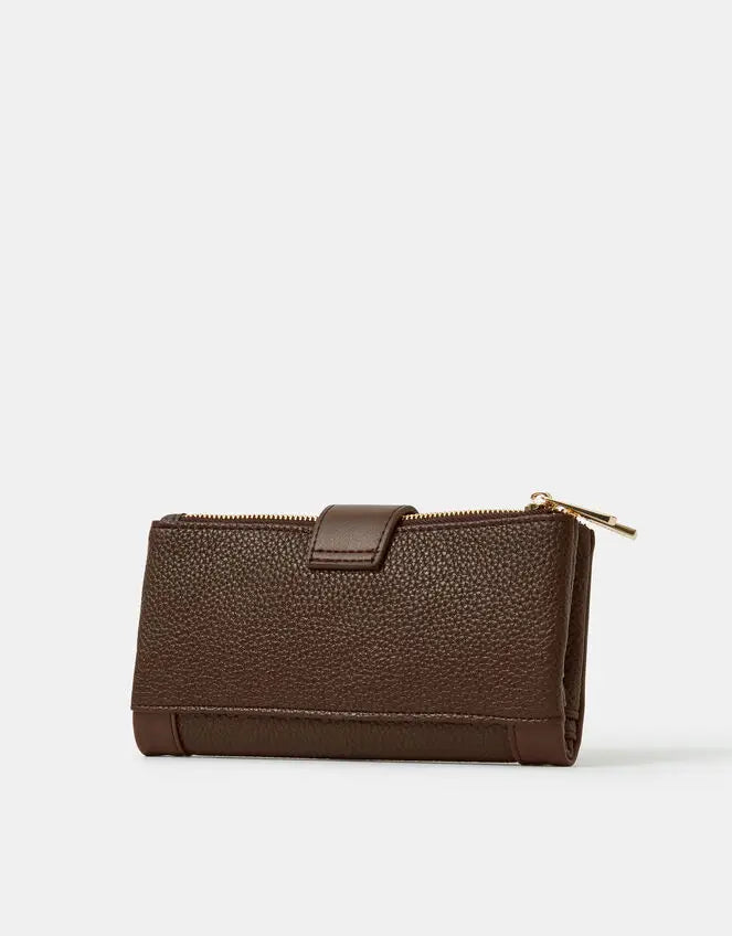 BUCKLE TAB WALLET - CHOCOLATE