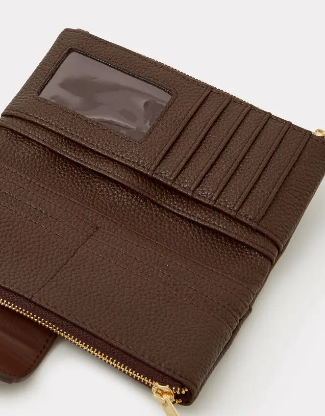 BUCKLE TAB WALLET - CHOCOLATE