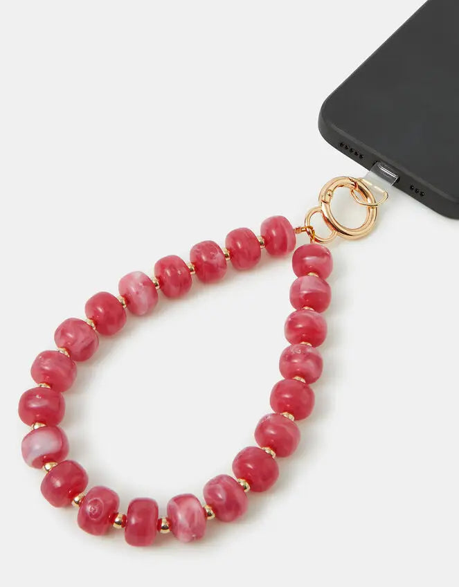MARBLE BEAD WRIST PHONE STRAP