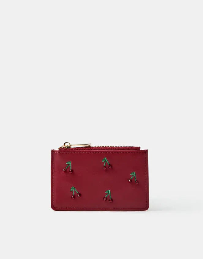 BEADED CHERRY CARD HOLDER