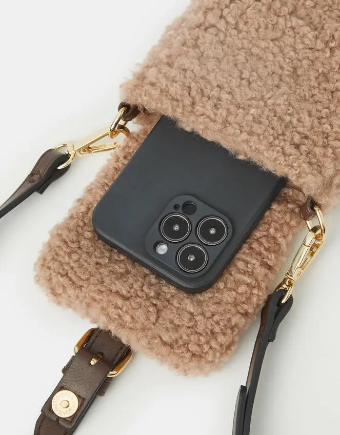 SHEARLING PHONE BAG