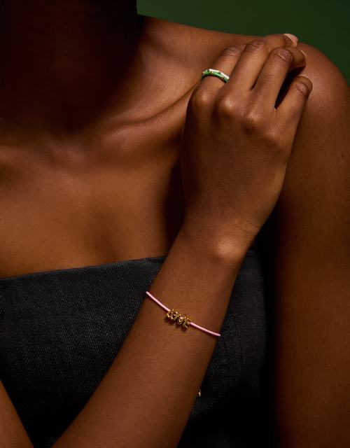 Stainless Steel Love Charm Cord Bracelet