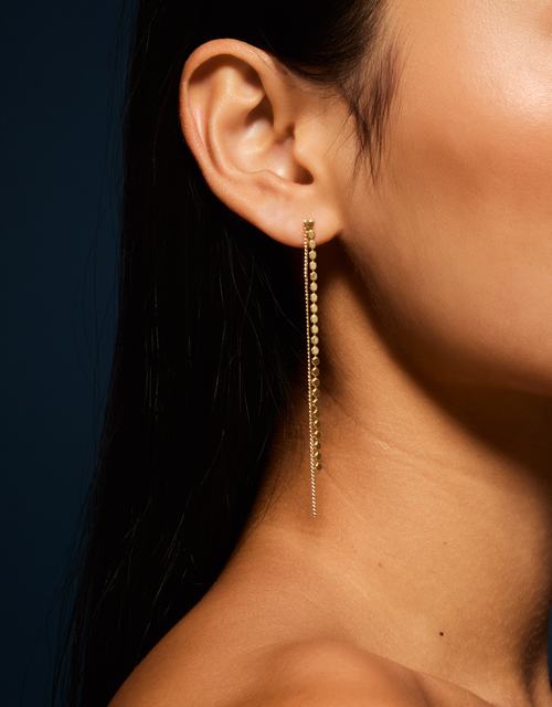 14ct Gold-Plated Chain Drop Earrings