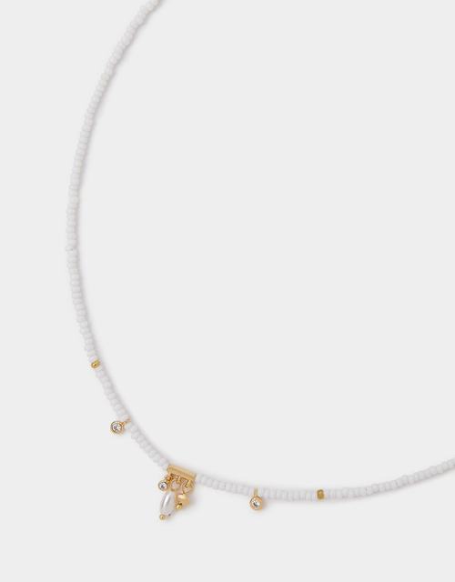 14ct Gold-Plated Beaded Pearl Pendant Necklace