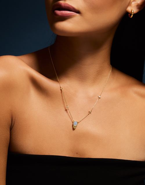 14ct Gold-Plated Star Stone Pendant Necklace