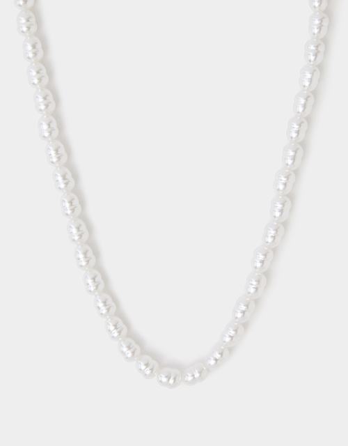 Stainless Steel Faux Pearl Necklace