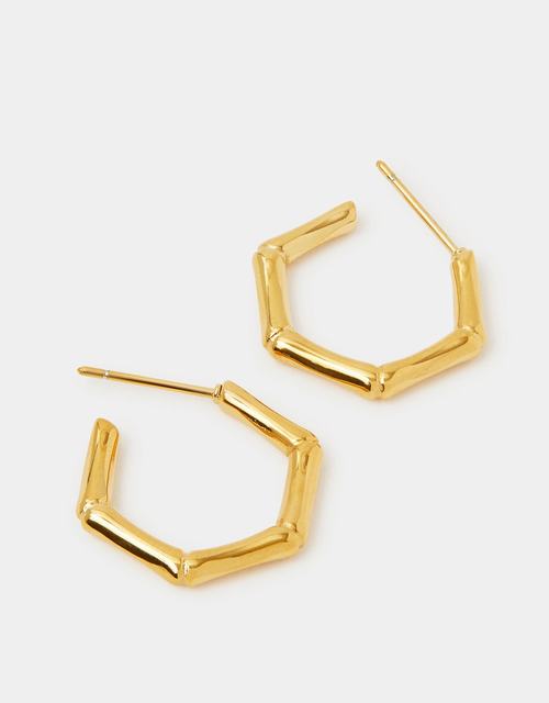 Stainless Steel Bamboo Hoop Earrings
