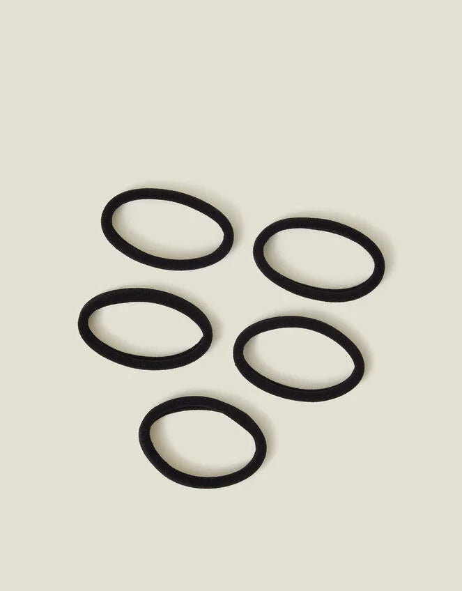 5-Pack Towelling Hair bands - Black