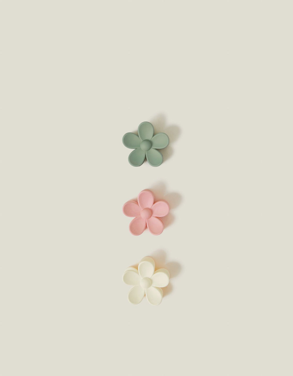 3-Pack Matte Mini Flower Claw Clips