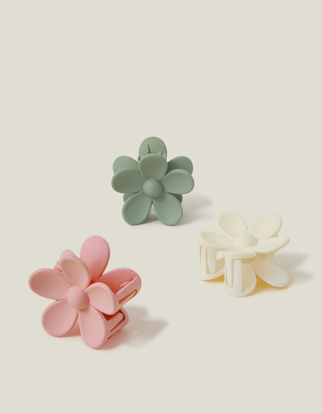 3-Pack Matte Mini Flower Claw Clips
