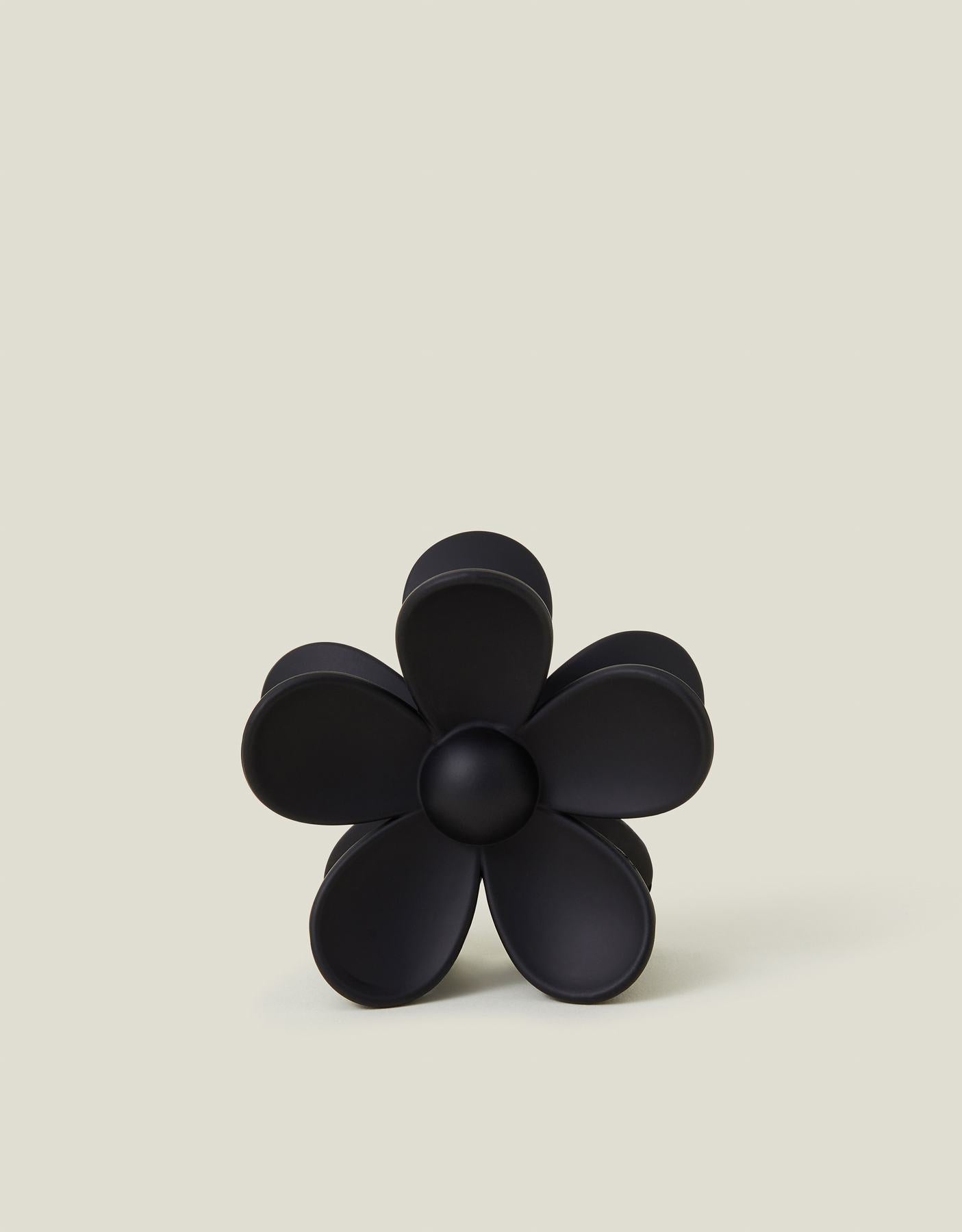 BLACK MATTE FLOWER CLAW CLIP