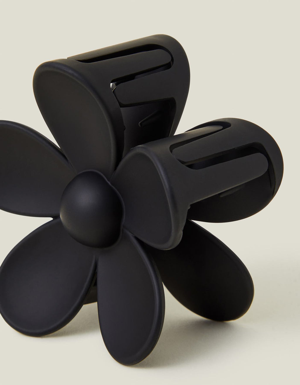 BLACK MATTE FLOWER CLAW CLIP