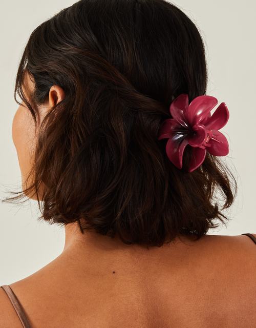 Tropical Flower Claw Clip - Red