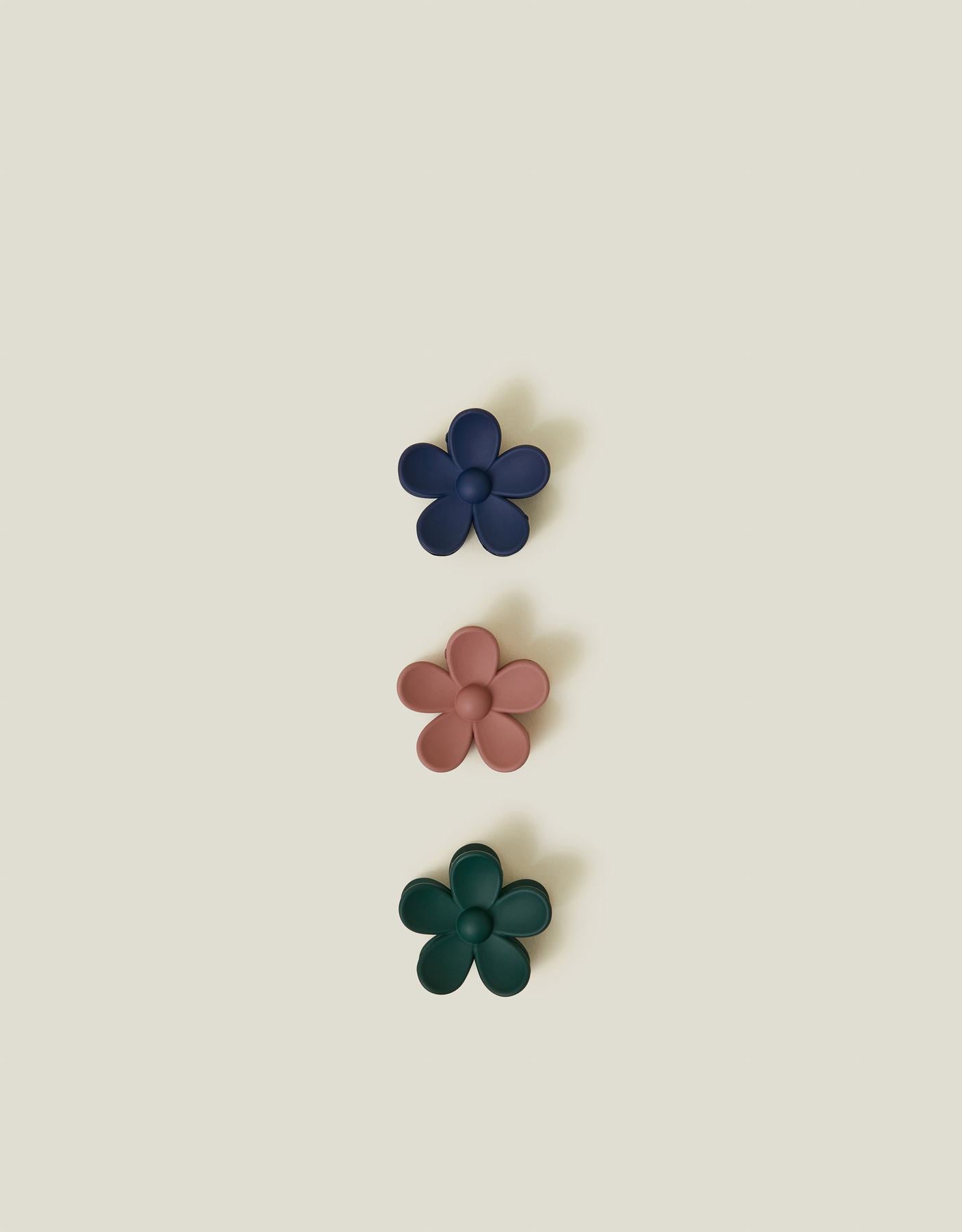 3-Pack Mini Flower Claw Clips