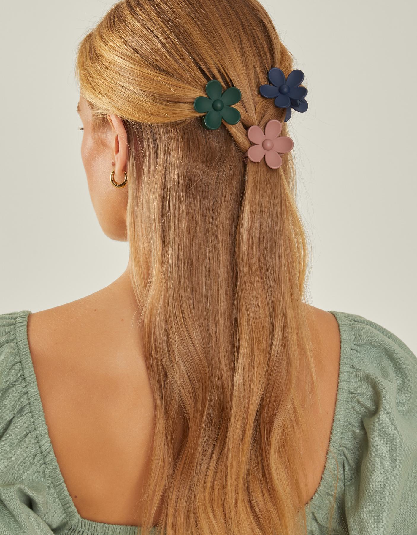 3-Pack Mini Flower Claw Clips