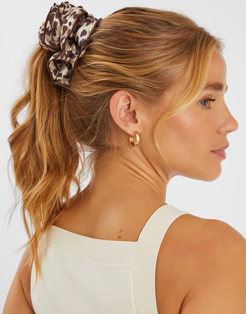 Leopard Print Layered Hair Scrunchie