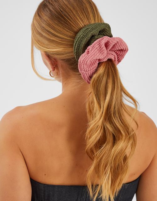 2-Pack Large Texture Hair Scrunchies