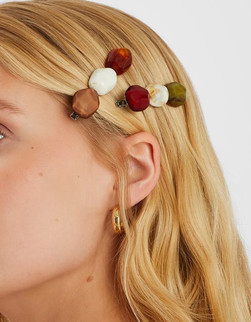 2-Pack Mix Stone Hair Clips